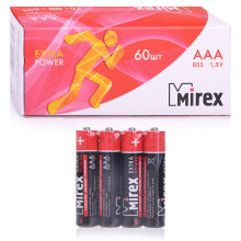 Батарея солевая Mirex R03 / AAA 1,5V, в упаковке 60 шт.,(4)