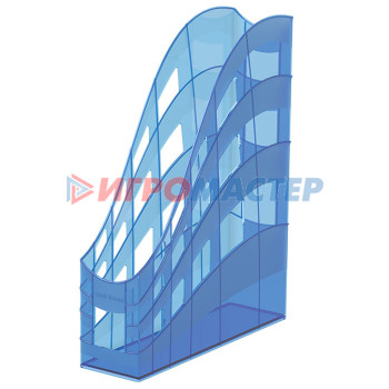 Лотки, подставки, корзины Подставка пластиковая для бумаг вертикальная S-Wing, Standard, 75мм, голубой