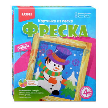 Новогоднее творчество, игры, книги ... Фреска. Картина из песка &quot;Снеговик&quot;