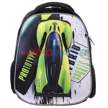 Рюкзаки для начальной и средней школы Рюкзак Ergonomic plus &quot;Autosport&quot; 38х29х16 см EVA материал 3D эффект нагрудная стяж