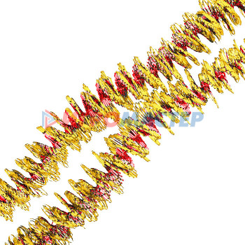 Фольгированные украшения Мишура &quot;Кольца-2&quot; золото-красный 2м.