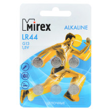 Батарея литиевая Mirex LR44  1,5V, 6 шт. ecopack