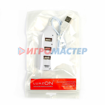 USB-разветвитель (HUB) LuazON HGH-63009, на 4 порта, МИКС