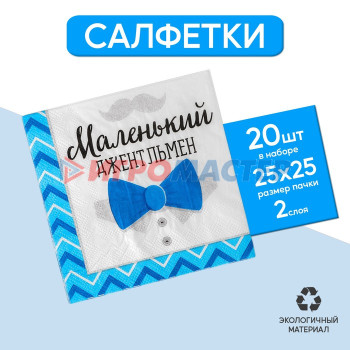 Cалфетки «Маленький джентльмен», 25х25 см, набор 20 шт.