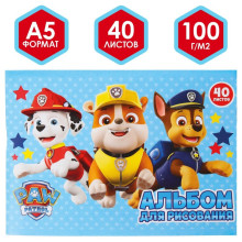 Альбом для рисования А5, 40 листов на скрепке Paw Patrol