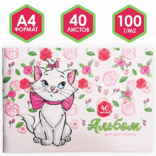 Альбом для рисования А4, 40 л., "Мари в цветах", Коты-аристократы