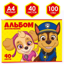 Альбом для рисования на скрепке, А4, 40 л., Paw Patrol