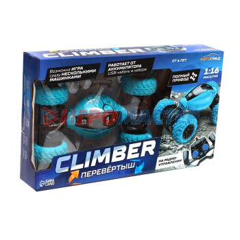 АВТОГРАД Перевёртыш радиоуправляемый CLIMBER, 1:16, 4WD, работает от акб, цвет синий