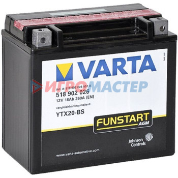Аккумуляторная батарея Varta 18 Ач Moto AGM 518 902 026 (YTX20-BS)