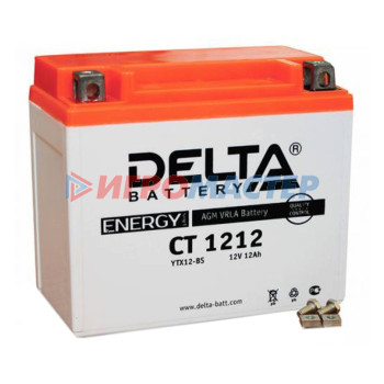 Аккумуляторная батарея Delta СТ1212 (YTX14-BS, YTX12-BS)12V, 12 Ач прямая(+ -)