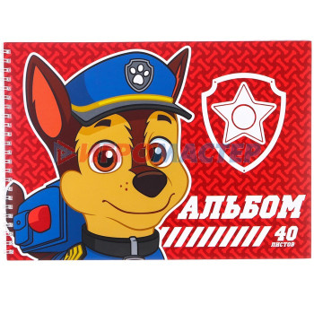 Альбом для рисования на гребне, А4, 40 листов, Paw Patrol