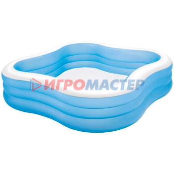 Бассейн надувной 229*229*56 см Beach Wave Swim Intex (57495NP)