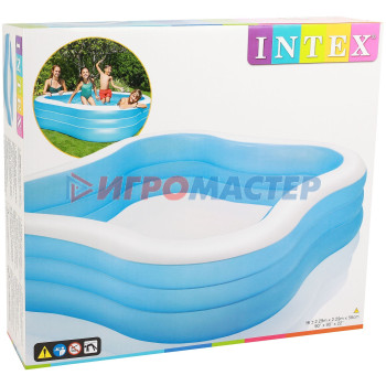 Бассейн надувной 229*229*56 см Beach Wave Swim Intex (57495NP)