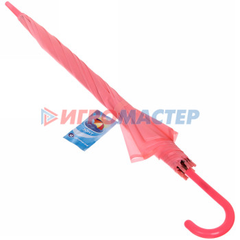 Зонт-трость женский "Классический" цвет нежно-розовый, 8 спиц, d-92см, длина в слож. виде 71см