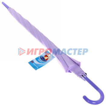 Зонт-трость женский "Классический" цвет нежно-фиолетовый, 8 спиц, d-92см, длина в слож. виде 71см