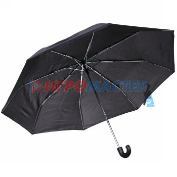 Зонт мужской механический "Ultramarine", цвет черный, 8 спиц, d-105см, длина в слож. виде 24см