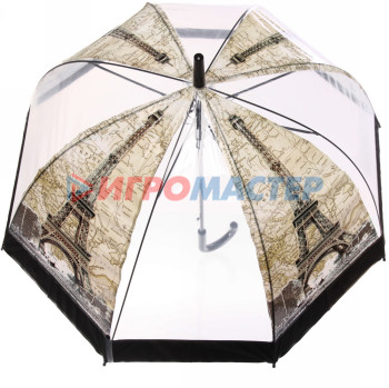 Зонт-трость женский купол "Сити", 8 спиц, микс 4 цвета, d-80см, длина в слож. виде 82см