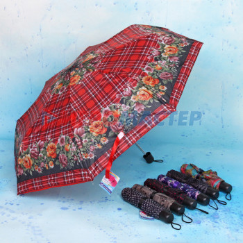 Зонт женский механический "Ultramarine - Цветы", микс 5-7 расцветок, 8 спиц, d-97см, длина в слож. виде 24см