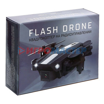 АВТОГРАД Квадрокоптер FLASH DRONE, камера 480P, Wi-FI, с сумкой, цвет черный