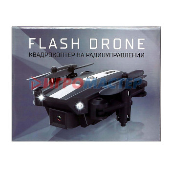 АВТОГРАД Квадрокоптер FLASH DRONE, камера 480P, Wi-FI, с сумкой, цвет черный