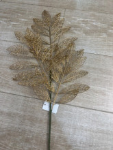 Ветка декоративная "Зимние листья" 85 см, Розовое золото