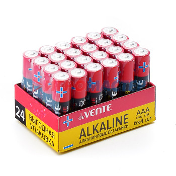 Элементы питания, фонарики, флэшки Батарейка &quot;Alkaline&quot; алкалиновая, AAA, LR03, 1,5В, 24 шт в термоусадочной пленке