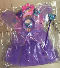 Карнавальный костюм "Сказочная фея" (юбка,крылья,волшебная палочка,ободок), Фиолетовый