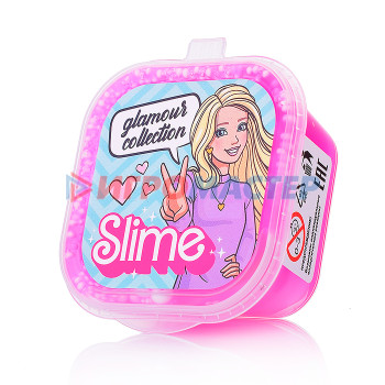 Лизуны, тянучки, ежики Игрушка для детей старше трех лет модели Slime Glamour collection, розовый с шариками 60г