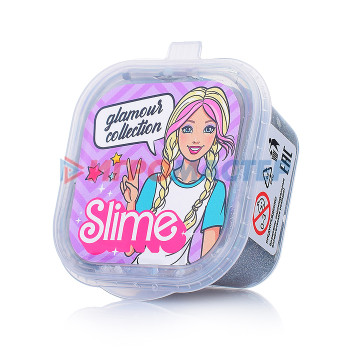Лизуны, тянучки, ежики Игрушка для детей старше трех лет модели Slime Glamour collection, серебряный с блестками, 60г
