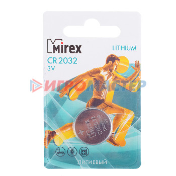 Элементы питания, фонарики, флэшки Батарея литиевая Mirex CR2032 3V  1 шт. ecopack