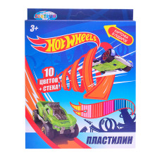 Пластилин 10 цветов &quot;Hot Wheels&quot;  200 гр, стека пластиковая, картонная 