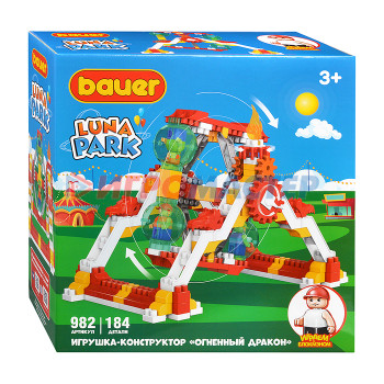 Блочные Конструктор 982 STEM Luna Park Аттракцион Огненный Дракон 3+