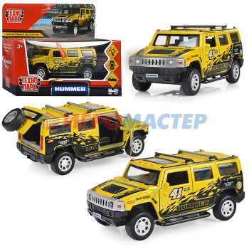 Коллекционные модели Машина металл Hummer H2 Спорт 12 см, (свет-звук, двер, баг, желтый) инерц., в коробке