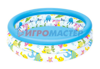 Бассейн надувной круглый 102*25 см Coral Reef Crew Kiddie Bestway (51008)