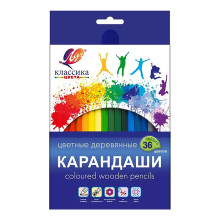 Карандаши цветные шестигранные &quot;Классика&quot; 36 цветов (деревянные)