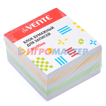 Бумага для оргтехники, блоки для записей Куб бумажный для записей 90x90x50 мм цветной, непроклеенный, офсет 100 г/м², белизна 92%