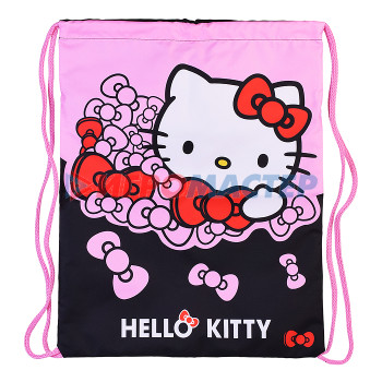 Сумки для обуви Мешок для обуви &quot;Hello Kitty&quot; 1 отделение, 350*430 мм, полиэстер, петля для подвеса, карман с м