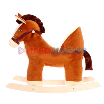 Качалка "Лошадка малая" со спинкой, цвет коричневый См-805-4_кор