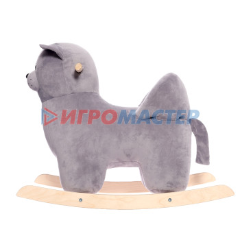 Качалка "Кот" со спинкой, цвет серый См-803-13_К