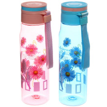 Бутылка питьевая пластиковая 600мл "Лето", микс цветов