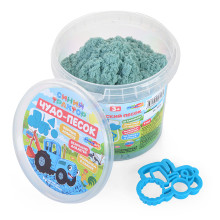 Кинетический песок &quot;Синий трактор&quot; с формочкой в ведре, синий, 1 кг 