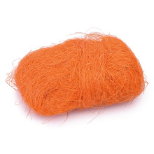 Волокно сизалевое натуральное 50 г, оранжевое, в пластиковом пакете с блистерным подвесом