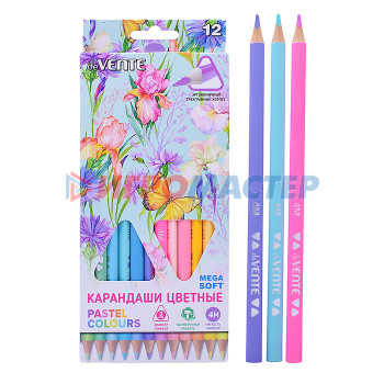 Карандаши цветные Карандаши цветные &quot;Triolino Ultra 4М. Pastel&quot; 12 цв., пастельная цветовая палитра