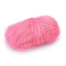 Волокно сизалевое натуральное 50 г, светло-розовое, в пластиковом пакете с блистерным подв