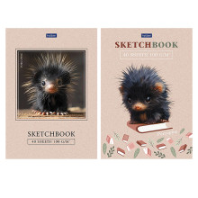 Блокнот SketchBook 40л А5ф &quot;Крошка дикобраз&quot; без линовки 100г/кв.м отрывная склейка