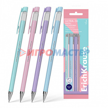 Ручки шариковые Ручка шариковая ULTRA-30 Stick&amp;Grip Pastel 0.7, Super Glide Technology, цвет чернил синий