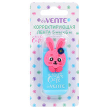 Корректирующая лента &quot;Cute. Rabbit&quot; 5 ммx06 м, голубой непрозрачный корпус, фронтальны