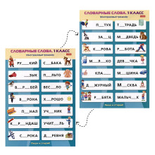 Наглядные пособия для детей. Многоразовый тренажер &quot;Пиши и стирай&quot;. Словарные слова 1 класс.